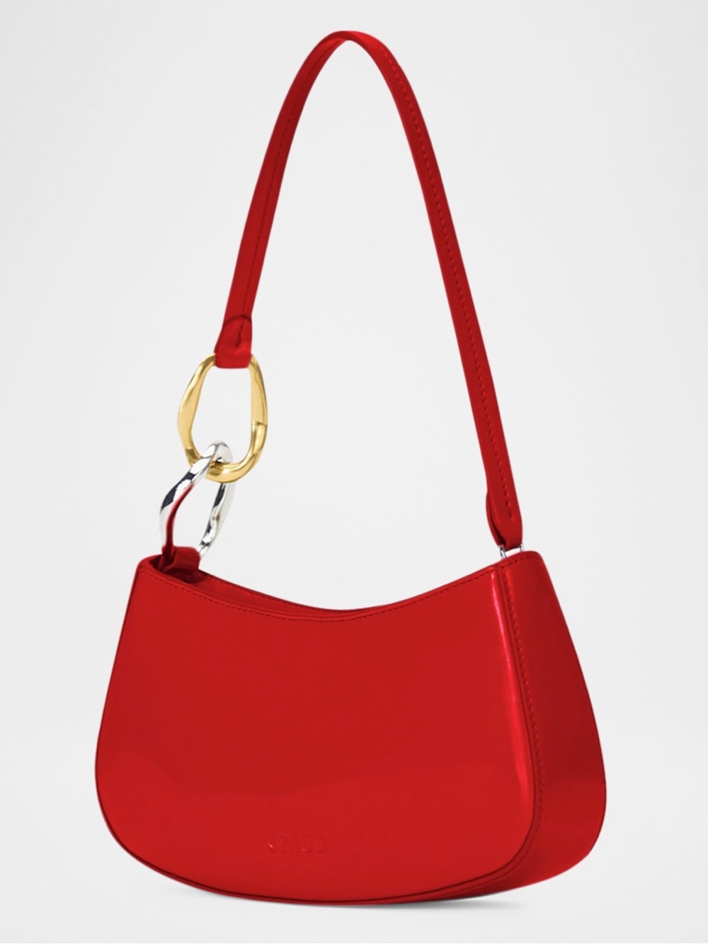 STAUD Red Patent Leather Mini Shoulder Bag newwith tags